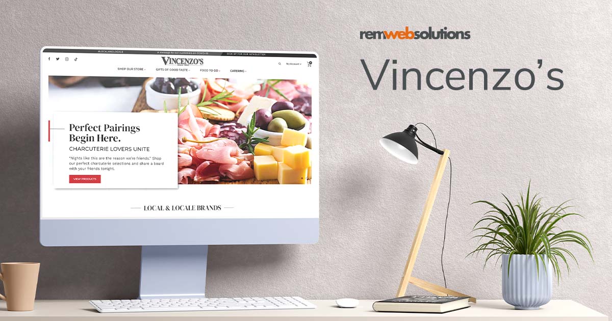 Vincenzo's website on a computer monitor